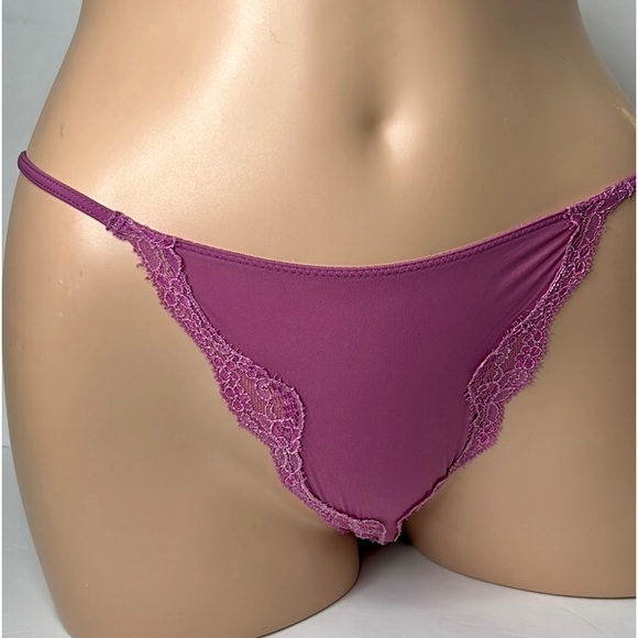Victoria's Secret Other - Vintage Victoria’s Secret Stretch Nylon Lace Trim String Bikini Brief | Panty L